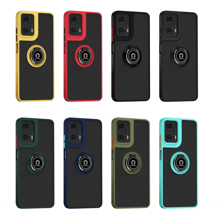 For Motorola Moto G24 / G04 Q Shadow 1 Series TPU + PC Phone Case with Ring(Yellow) - Motorola Cases by buy2fix | Online Shopping UK | buy2fix