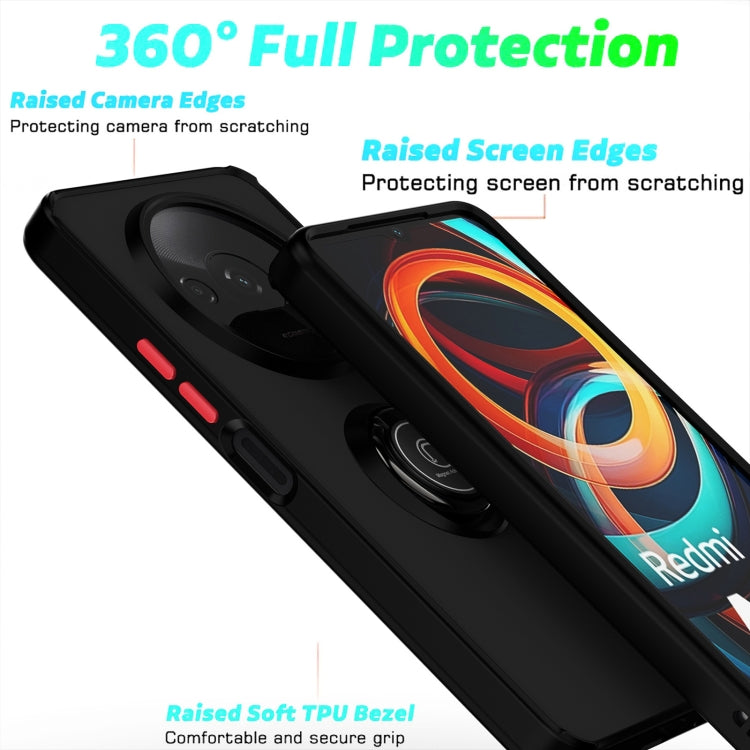 For Xiaomi Redmi A3 Q Shadow 1 Series TPU + PC Phone Case with Ring(Black+Red) - Xiaomi Cases by buy2fix | Online Shopping UK | buy2fix