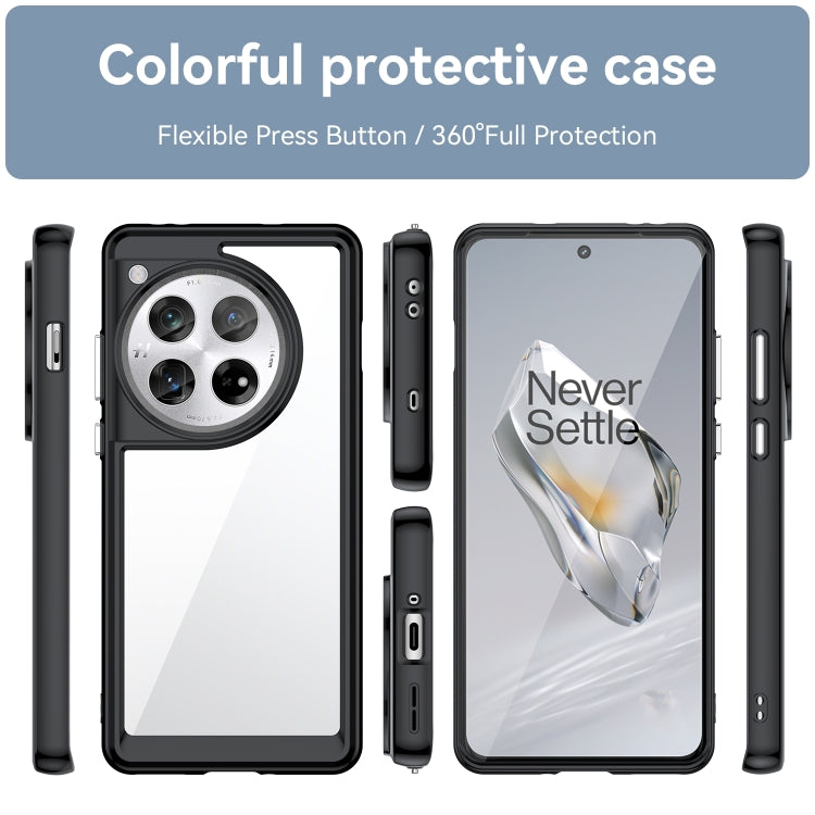 For OnePlus 12 Colorful Series Acrylic Hybrid TPU Phone Case(Black) - OnePlus Cases by buy2fix | Online Shopping UK | buy2fix