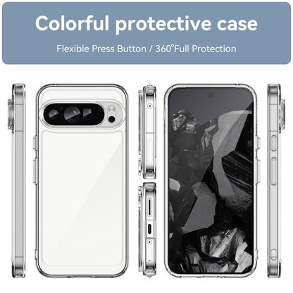 For Google Pixel 9 Pro Colorful Series Acrylic Hybrid TPU Phone Case(Transparent) - Google Cases by buy2fix | Online Shopping UK | buy2fix