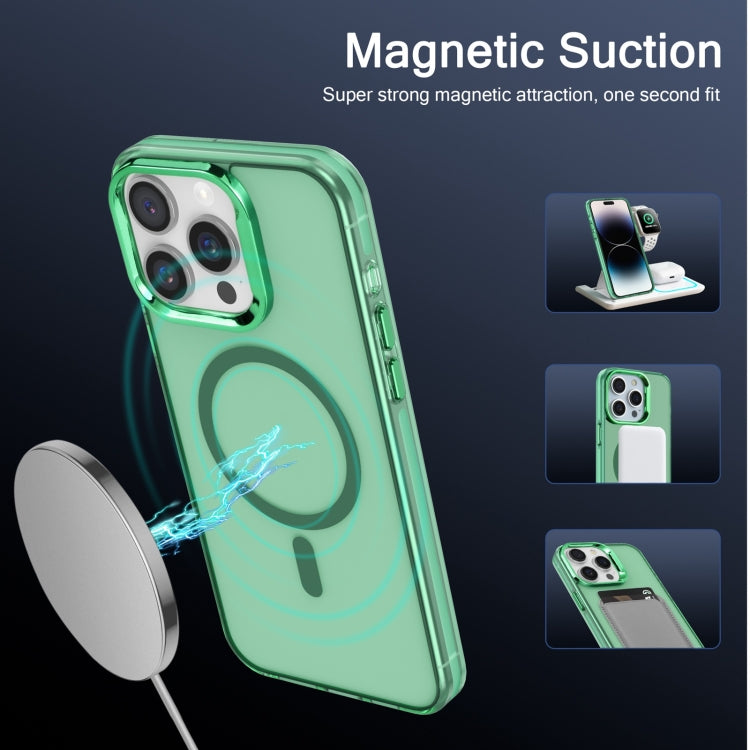 For iPhone 12 Electroplated IMD Magsafe PC Hybrid TPU Phone Case(Green) - iPhone 12 / 12 Pro Cases by buy2fix | Online Shopping UK | buy2fix