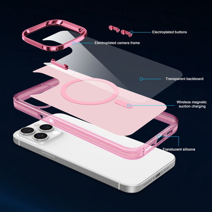 For iPhone 12 Pro Electroplated IMD Magsafe PC Hybrid TPU Phone Case(Pink) - iPhone 12 / 12 Pro Cases by buy2fix | Online Shopping UK | buy2fix