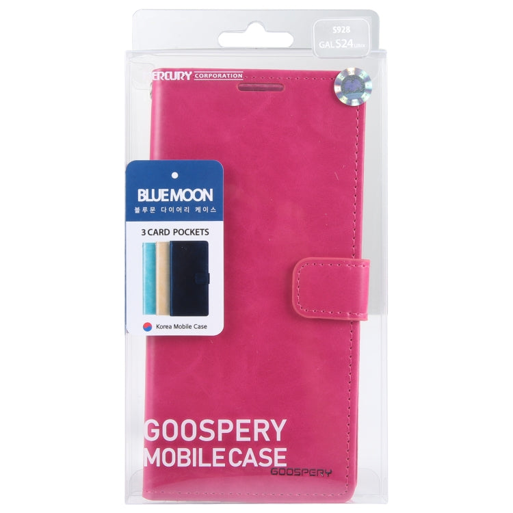 For Samsung Galaxy S24 Ultra 5G GOOSPERY BLUE MOON Crazy Horse Texture Leather Phone Case(Rose Red) - Galaxy S24 Ultra 5G Cases by GOOSPERY | Online Shopping UK | buy2fix