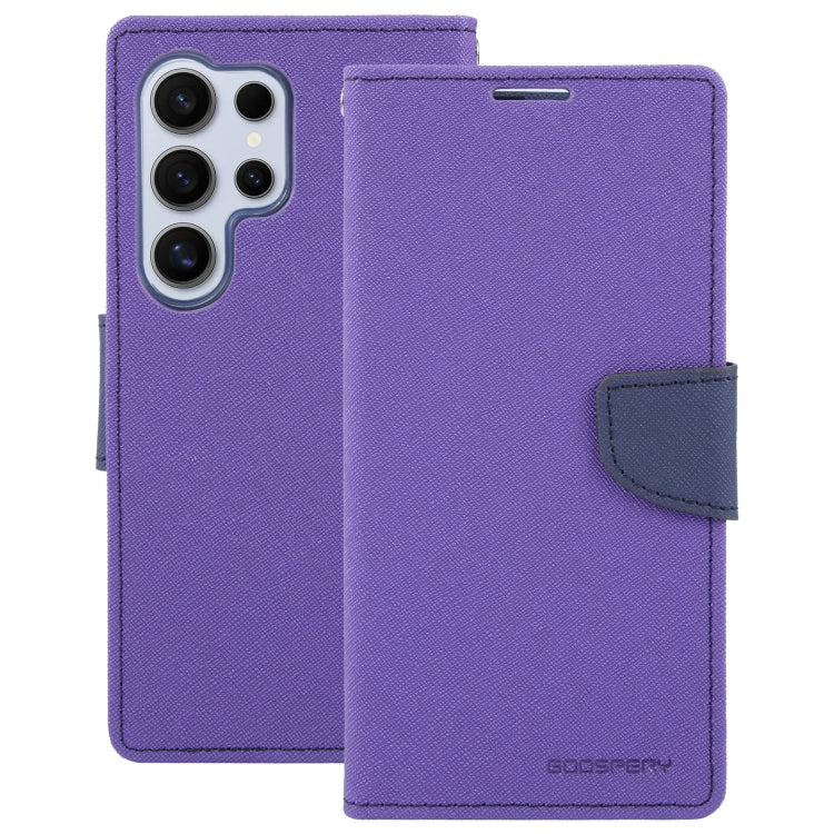 For Samsung Galaxy S24 Ultra 5G GOOSPERY FANCY DIARY Cross Texture Leather Phone Case(Purple) - Galaxy S24 Ultra 5G Cases by GOOSPERY | Online Shopping UK | buy2fix