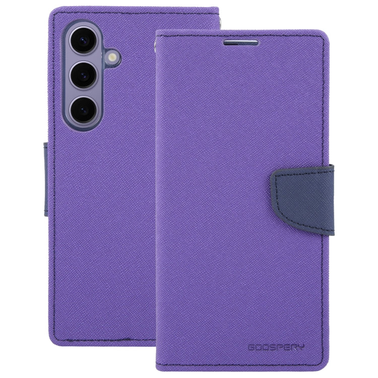 For Samsung Galaxy S24+ 5G GOOSPERY FANCY DIARY Cross Texture Leather Phone Case(Purple) - Galaxy S24+ 5G Cases by GOOSPERY | Online Shopping UK | buy2fix