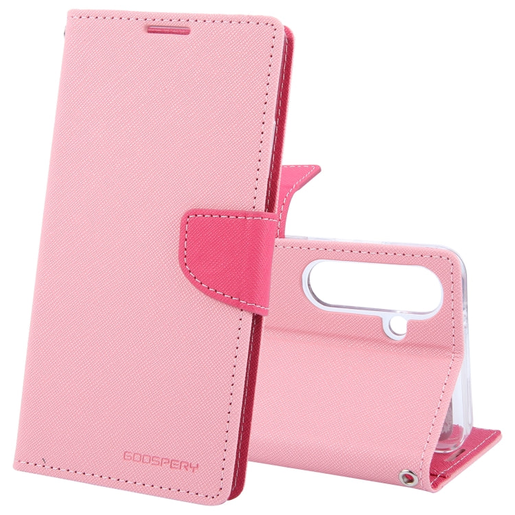 For Samsung Galaxy S24 5G GOOSPERY FANCY DIARY Cross Texture Leather Phone Case(Pink) - Galaxy S24 5G Cases by GOOSPERY | Online Shopping UK | buy2fix