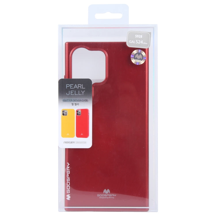 For Samsung Galaxy S24 Ultra 5G GOOSPERY PEARL JELLY Shockproof TPU Phone Case(Red) - Galaxy S24 Ultra 5G Cases by GOOSPERY | Online Shopping UK | buy2fix