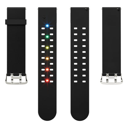 For Apple Watch Series 7 41mm Luminous Colorful Light Silicone Watch Band(Black) - Watch Bands by buy2fix | Online Shopping UK | buy2fix