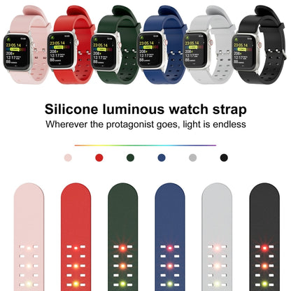 For Apple Watch Series 6 44mm Luminous Colorful Light Silicone Watch Band(Light Grey) - Watch Bands by buy2fix | Online Shopping UK | buy2fix