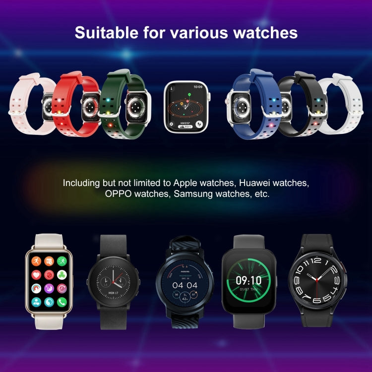 For Apple Watch Series 4 40mm Luminous Colorful Light Silicone Watch Band(Black) - Watch Bands by buy2fix | Online Shopping UK | buy2fix