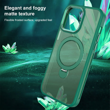 For iPhone 15 Pro MagSafe Magnetic Holder Breathable Phone Case(Green) - iPhone 15 Pro Cases by buy2fix | Online Shopping UK | buy2fix