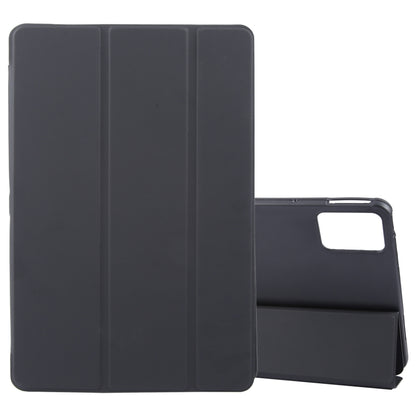 For Lenovo Tab M11/ Xiaoxin Pad 11 2024 Tri-fold Silicone Leather Tablet Case(Black) - Lenovo by buy2fix | Online Shopping UK | buy2fix