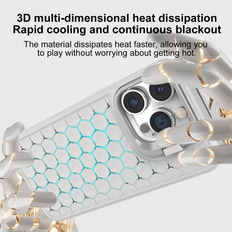 For iPhone 11 Honeycomb Radiating Lens Holder Magsafe Phone Case(Blue) - iPhone 11 Cases by buy2fix | Online Shopping UK | buy2fix