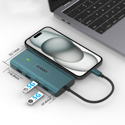 Onten UC962 10 in 1 USB-C / Type-C Multi-function HUB Docking Station(Green) - USB HUB by Onten | Online Shopping UK | buy2fix