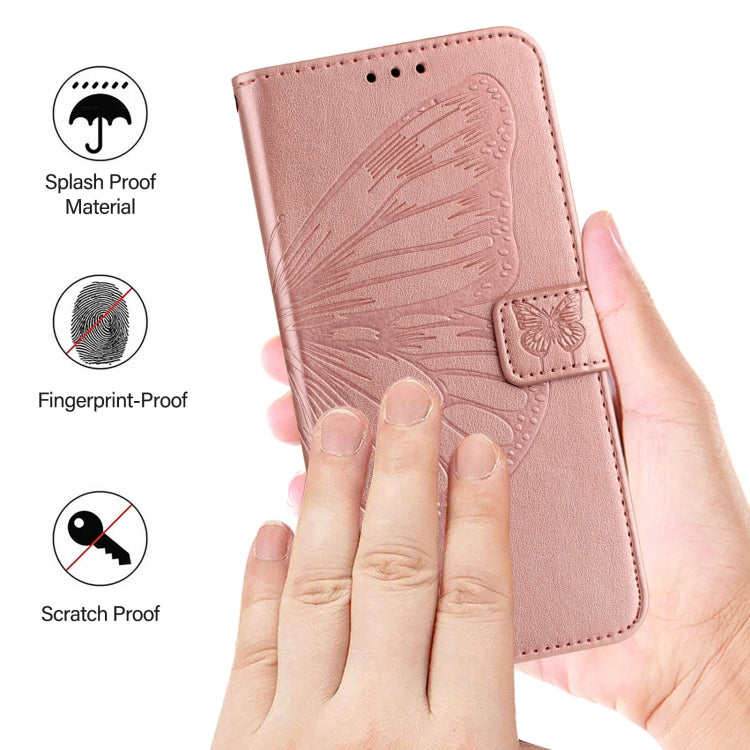 For Google Pixel 9 Pro XL Embossed Butterfly Leather Phone Case(Rose Gold) - Google Cases by buy2fix | Online Shopping UK | buy2fix