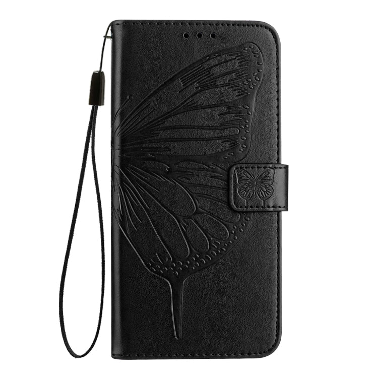 For Google Pixel 9 Pro XL Embossed Butterfly Leather Phone Case(Black) - Google Cases by buy2fix | Online Shopping UK | buy2fix