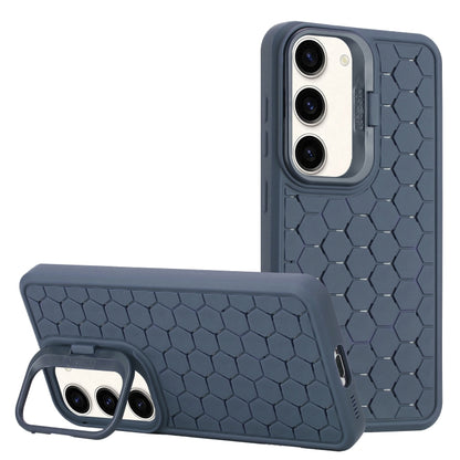 For Samsung Galaxy S23+ 5G Honeycomb Radiating Lens Holder Magsafe Phone Case(Blue) - Galaxy S23+ 5G Cases by buy2fix | Online Shopping UK | buy2fix