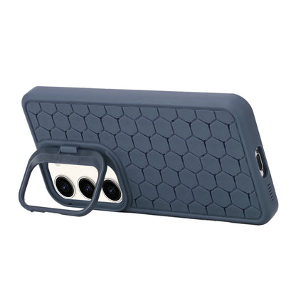 For Samsung Galaxy S23+ 5G Honeycomb Radiating Lens Holder Magsafe Phone Case(Blue) - Galaxy S23+ 5G Cases by buy2fix | Online Shopping UK | buy2fix