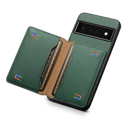 For Google Pixel 6 Pro Calf Texture Card Bag Design Full Coverage Phone Case(Green) - Google Cases by buy2fix | Online Shopping UK | buy2fix