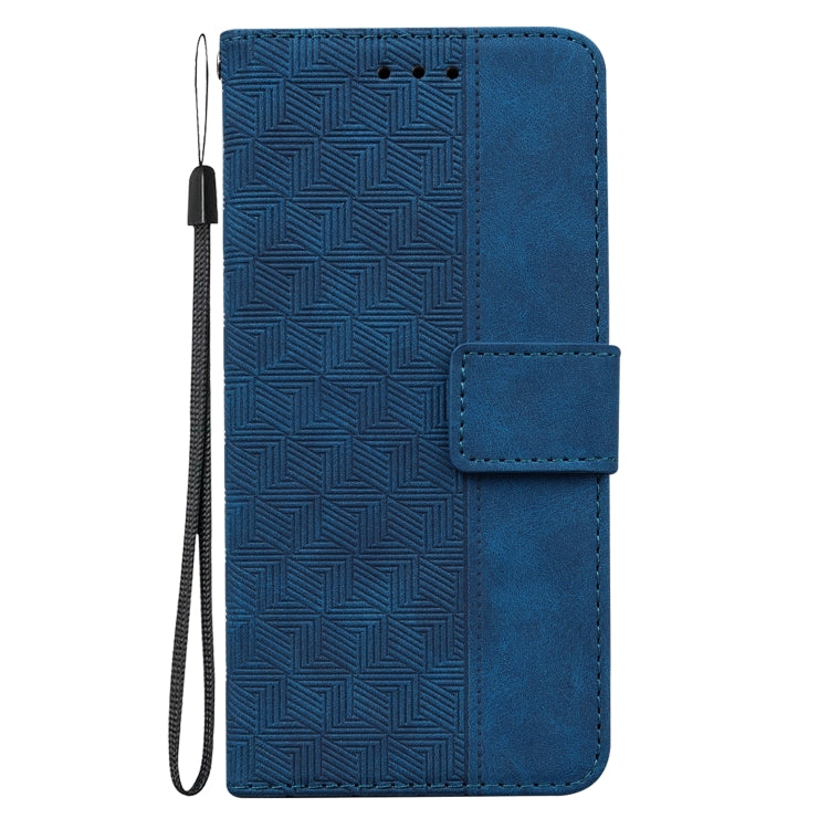 For Google Pixel 9 Pro 5G Geometric Embossed Leather Phone Case(Blue) - Google Cases by buy2fix | Online Shopping UK | buy2fix