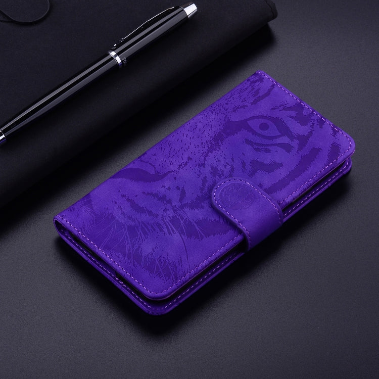 For Google Pixel 9 Pro 5G Tiger Embossing Pattern Flip Leather Phone Case(Purple) - Google Cases by buy2fix | Online Shopping UK | buy2fix