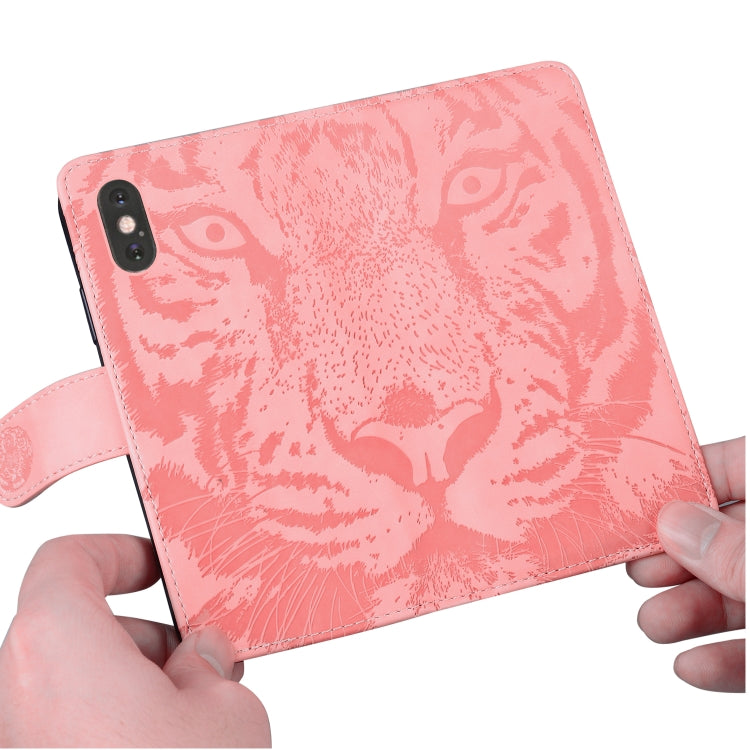 For Google Pixel 9 Pro 5G Tiger Embossing Pattern Flip Leather Phone Case(Pink) - Google Cases by buy2fix | Online Shopping UK | buy2fix