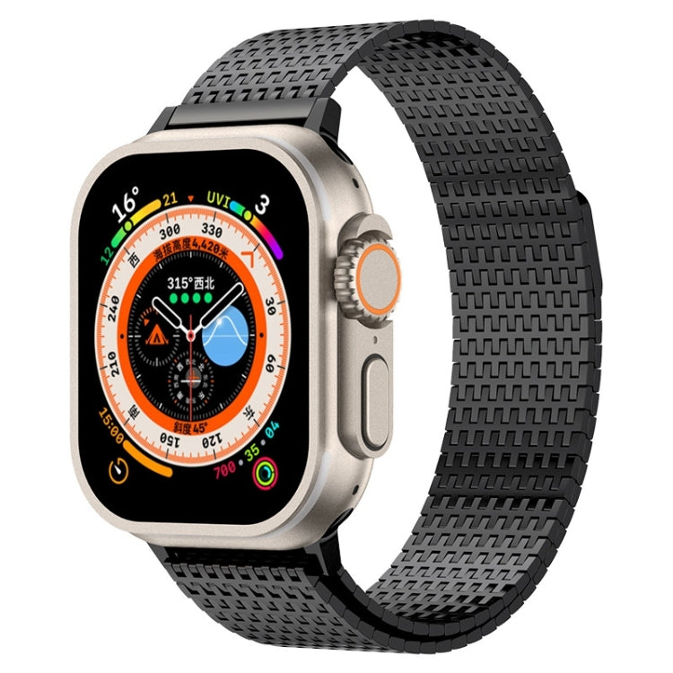 For Apple Watch Ultra 49mm Milanese Loop Magnetic Clasp Stainless Steel Watch Band(Black) - Watch Bands by buy2fix | Online Shopping UK | buy2fix