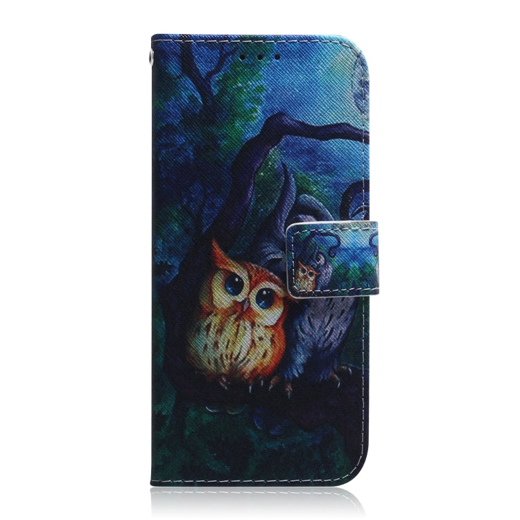 For Google Pixel 9 Pro Coloured Drawing Flip Leather Phone Case(Oil Painting Owl) - Google Cases by buy2fix | Online Shopping UK | buy2fix