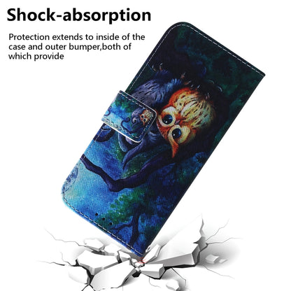 For Google Pixel 9 Coloured Drawing Flip Leather Phone Case(Oil Painting Owl) - Google Cases by buy2fix | Online Shopping UK | buy2fix