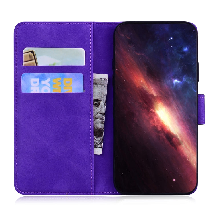 For Google Pixel 9 Pro Skin Feel Pure Color Flip Leather Phone Case(Purple) - Google Cases by buy2fix | Online Shopping UK | buy2fix