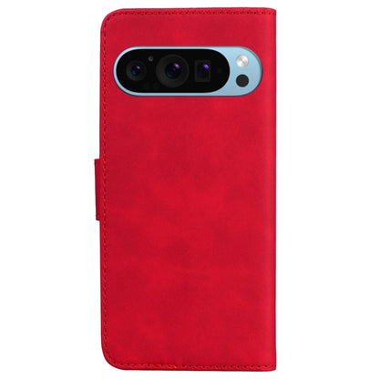 For Google Pixel 9 Pro Skin Feel Pure Color Flip Leather Phone Case(Red) - Google Cases by buy2fix | Online Shopping UK | buy2fix