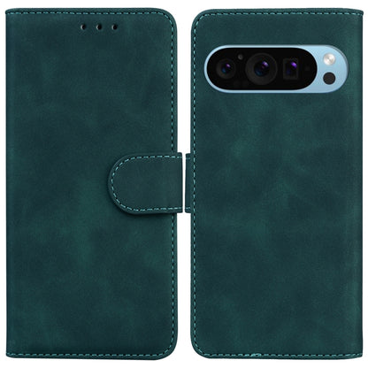 For Google Pixel 9 Pro Skin Feel Pure Color Flip Leather Phone Case(Green) - Google Cases by buy2fix | Online Shopping UK | buy2fix