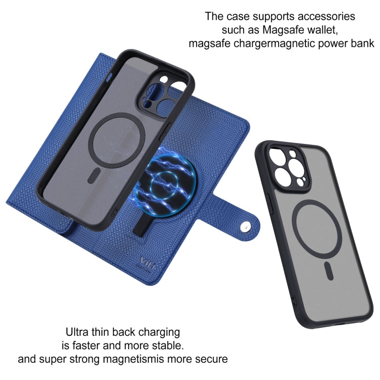 For iPhone 13 Pro Max ViLi GHA Series Shockproof MagSafe RFID Leather Attraction Horizontal Flip Phone Case(Blue) - iPhone 13 Pro Max Cases by ViLi | Online Shopping UK | buy2fix