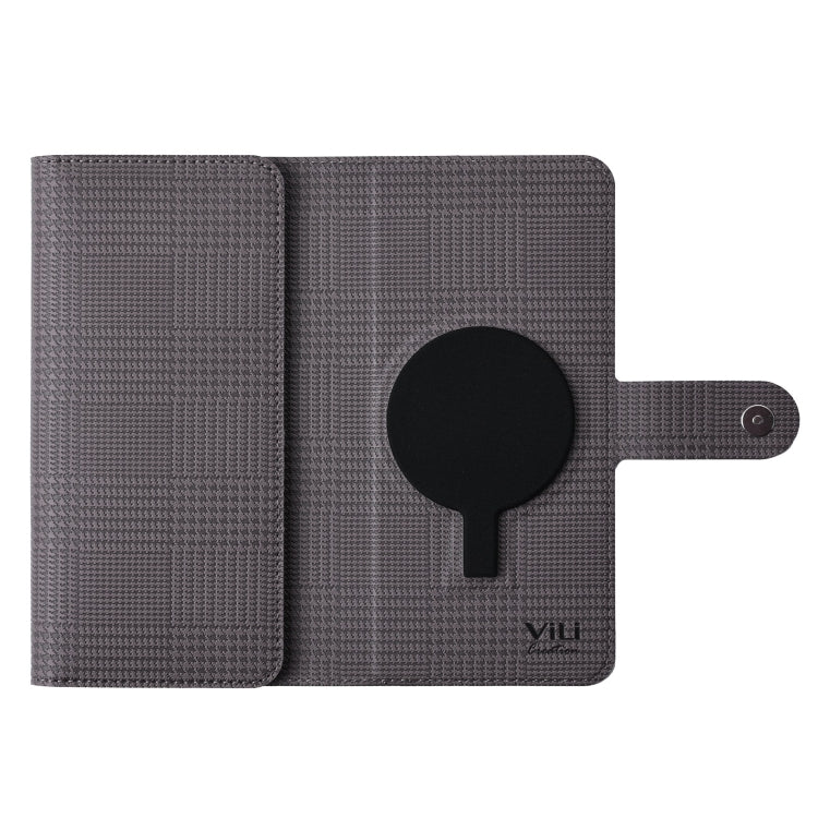 For Google Pixel 8 Pro ViLi GHB Series MagSafe Magnetic Zipper Leather Phone Case(Grey) - Google Cases by ViLi | Online Shopping UK | buy2fix