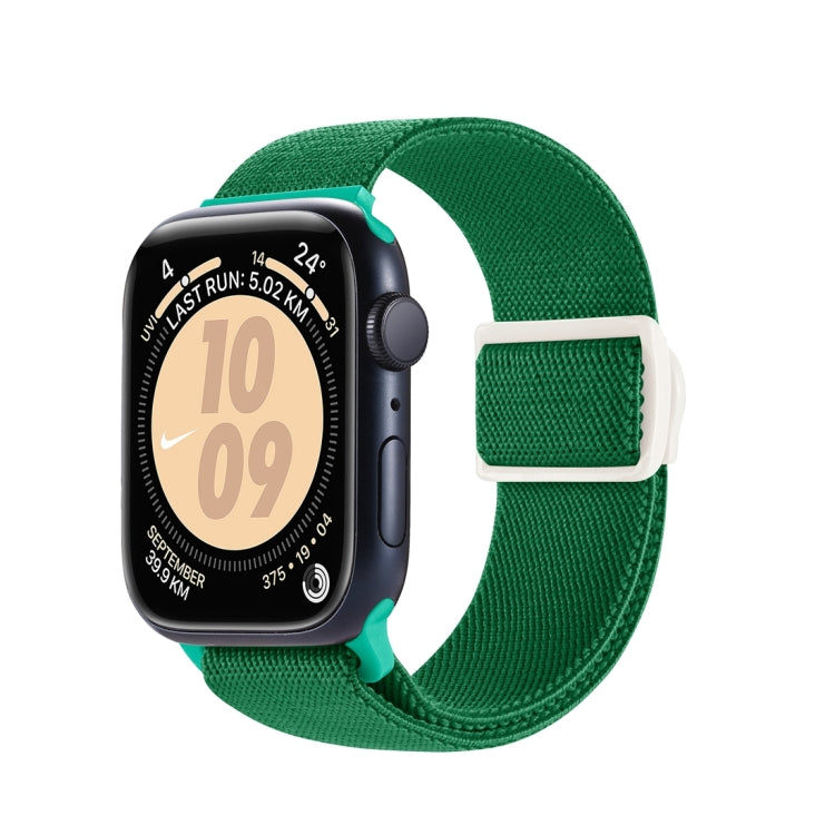 For Apple Watch Ultra 2 49mm Carbon Fiber Texture Snap Buckle Nylon Watch Band(Green) - Watch Bands by buy2fix | Online Shopping UK | buy2fix