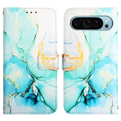 For Google Pixel 9 PT003 Marble Pattern Flip Leather Phone Case(Green) - Google Cases by buy2fix | Online Shopping UK | buy2fix