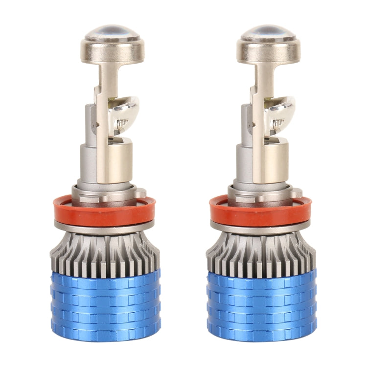 H11 Pair 55W 6000lm 6000K Car LED Mini Lens Headlight Bulb - LED Headlamps by buy2fix | Online Shopping UK | buy2fix