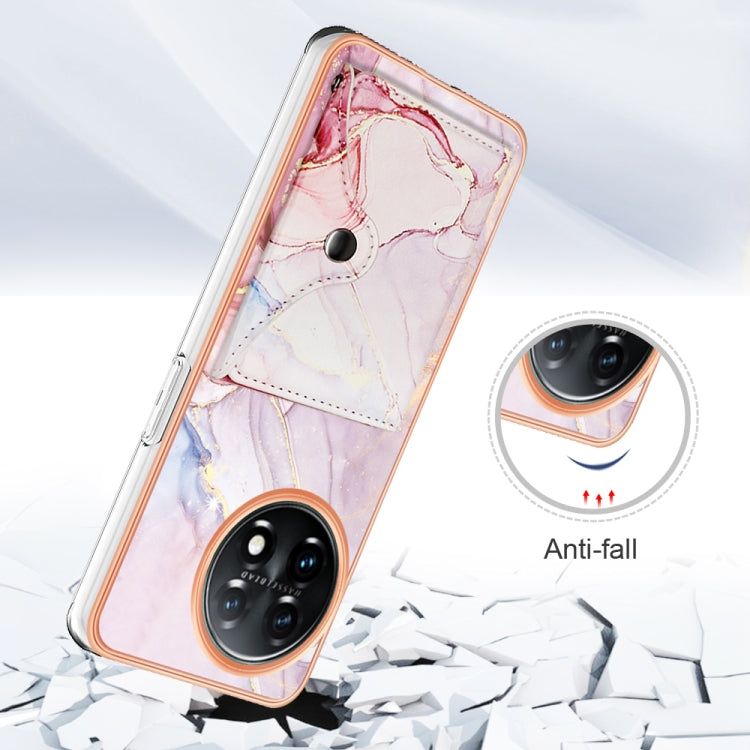 For OnePlus 11 Marble Pattern IMD Card Slot Phone Case(Rose Gold) - OnePlus Cases by buy2fix | Online Shopping UK | buy2fix