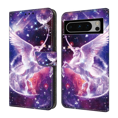 For Google Pixel 9 Crystal Painted Leather Phone case(Unicorn) - Google Cases by buy2fix | Online Shopping UK | buy2fix