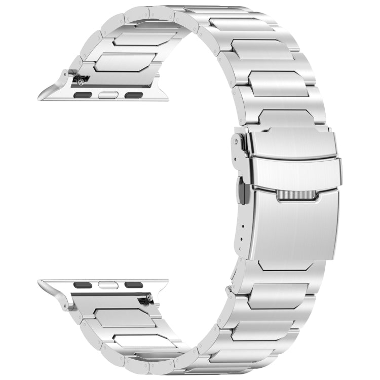 For Apple Watch Series 4 44mm I-Shaped Titanium Metal Watch Band(Silver) - Watch Bands by buy2fix | Online Shopping UK | buy2fix