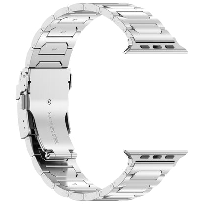 For Apple Watch Series 3 38mm I-Shaped Titanium Metal Watch Band(Silver) - Watch Bands by buy2fix | Online Shopping UK | buy2fix