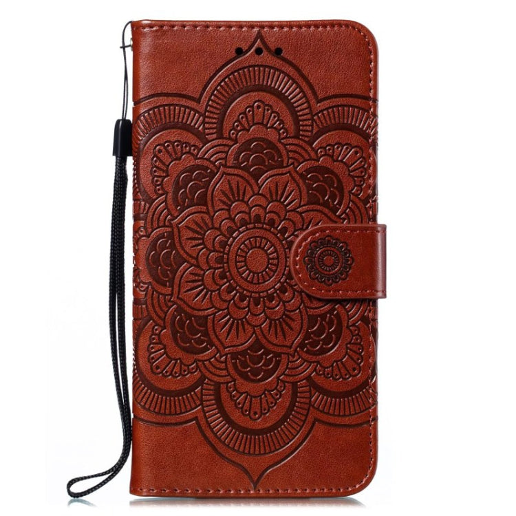 For Motorola Moto G Power 5G 2024 Sun Mandala Embossing Pattern Phone Leather Case(Brown) - Motorola Cases by buy2fix | Online Shopping UK | buy2fix