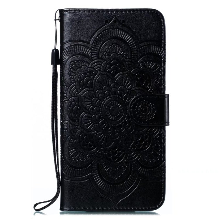 For OnePlus 11 Sun Mandala Embossing Pattern Phone Leather Case(Black) - OnePlus Cases by buy2fix | Online Shopping UK | buy2fix