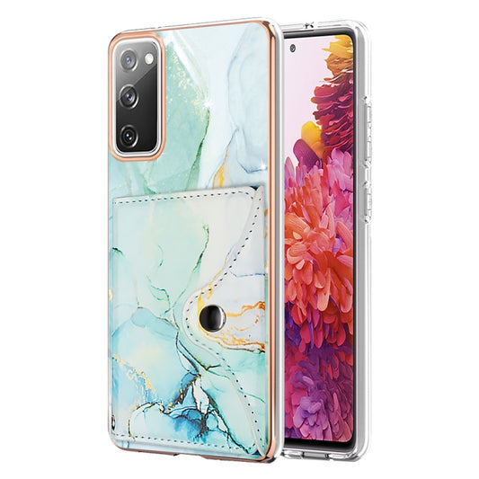 For Samsung Galaxy S20 FE 5G Marble Pattern IMD Card Slot Phone Case(Green) - Galaxy S20 FE Cases by buy2fix | Online Shopping UK | buy2fix