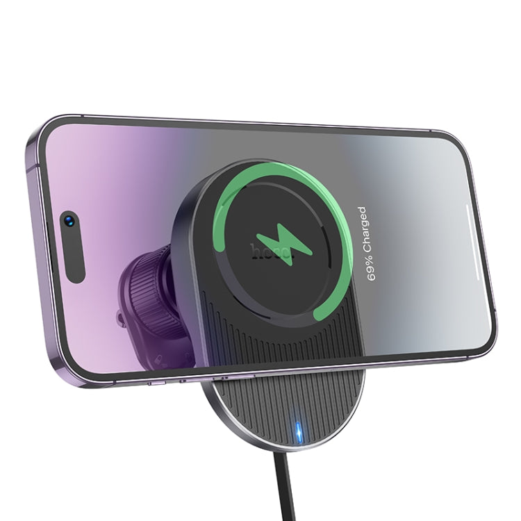 hoco HW12 Guardian Magnetic Wireless Fast Charging Car Air Outlet Holder(Black Grey) - Wireless Charger Holders by hoco | Online Shopping UK | buy2fix