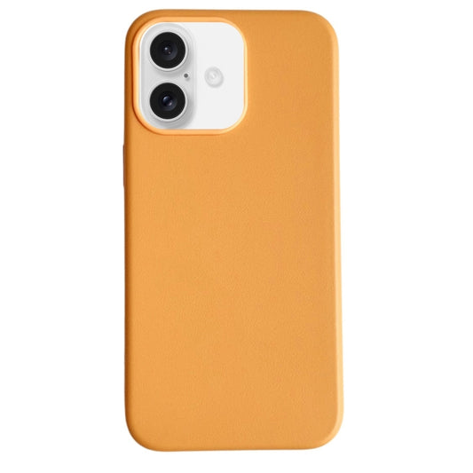 For iPhone 16 Plus Pure Color Leather Magsafe Magnetic Phone Case(Orange) - iPhone 16 Plus Cases by buy2fix | Online Shopping UK | buy2fix