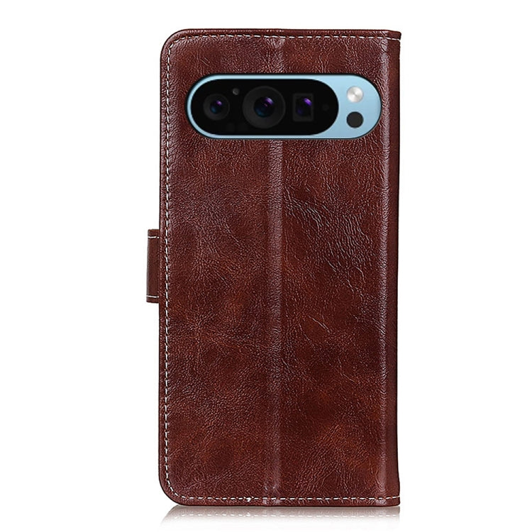 For Google Pixel 9 Retro Crazy Horse Texture Flip Leather Phone Case(Brown) - Google Cases by buy2fix | Online Shopping UK | buy2fix