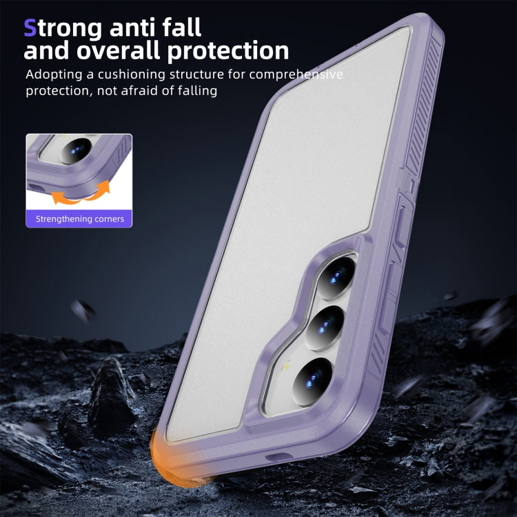 For Samsung Galaxy S24 5G Guard Life Waterproof Frosted Phone Case(Light Purple) - Galaxy S24 5G Cases by buy2fix | Online Shopping UK | buy2fix