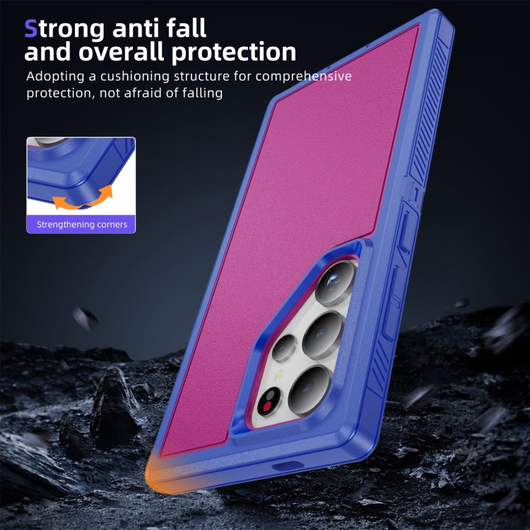 For Samsung Galaxy S24 Ultra 5G Guard Life Waterproof Frosted Phone Case(Blue+Rose Red) - Galaxy S24 Ultra 5G Cases by buy2fix | Online Shopping UK | buy2fix