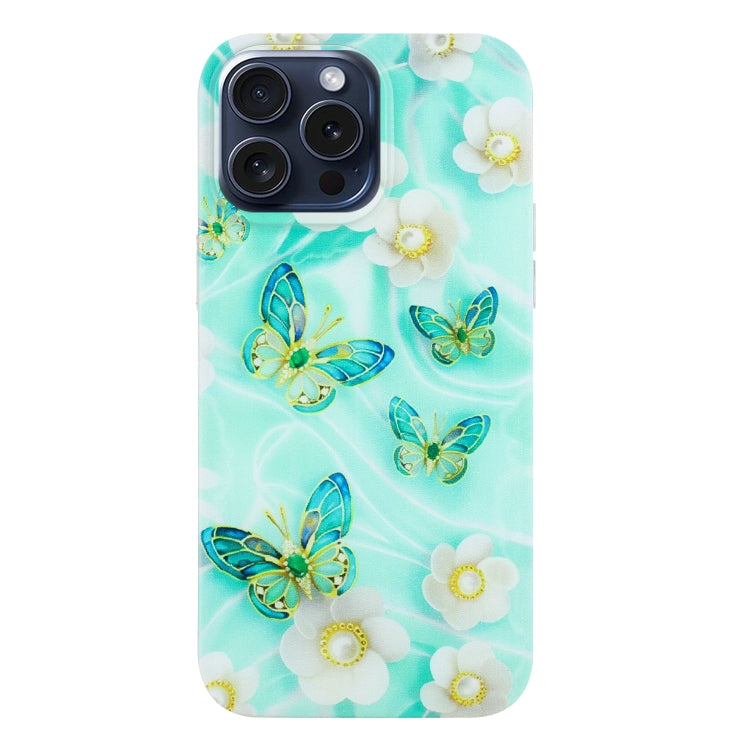 For iPhone 16 Pro Colorful Painting Pattern TPU Phone Case(Butterflies) - iPhone 16 Pro Cases by buy2fix | Online Shopping UK | buy2fix